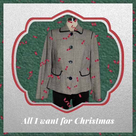 Ann Taylor Loft Petites Plaid black and white Coat - Picture 12 of 12